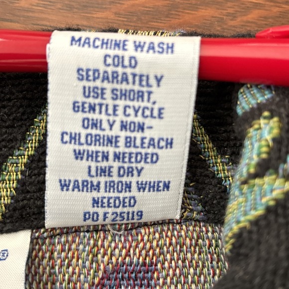 Vtg Blair Womens Floral Tapestry Wearable Art Size 2X Jacket Patch Pockets Black - Picture 7 of 12